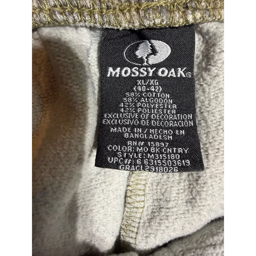Mossy Oak Break-Up Camo Sweatpants Mens XL 40-42 Fleece Baggy Hunting Y2K